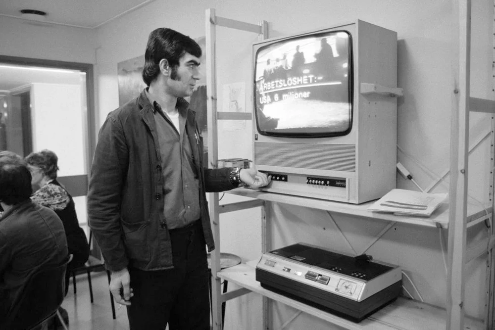 Man changing tv station