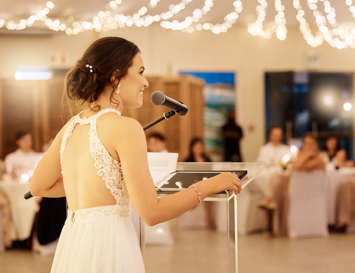 bride giving a speech