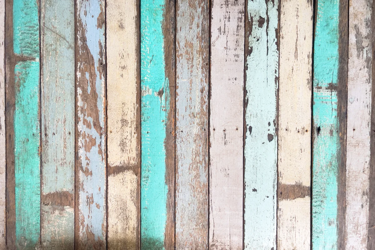 Light green painted wooden