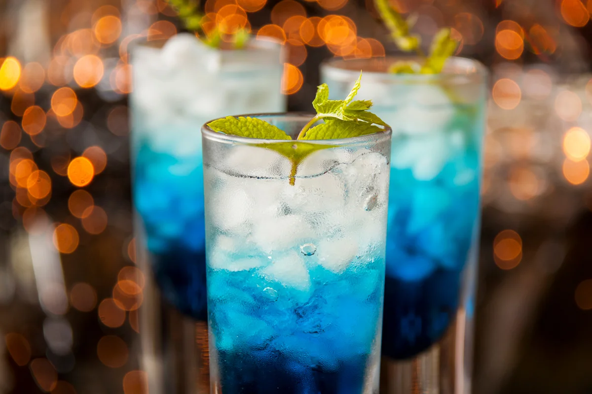 Fresh cocktail with blue curacao liqueur
