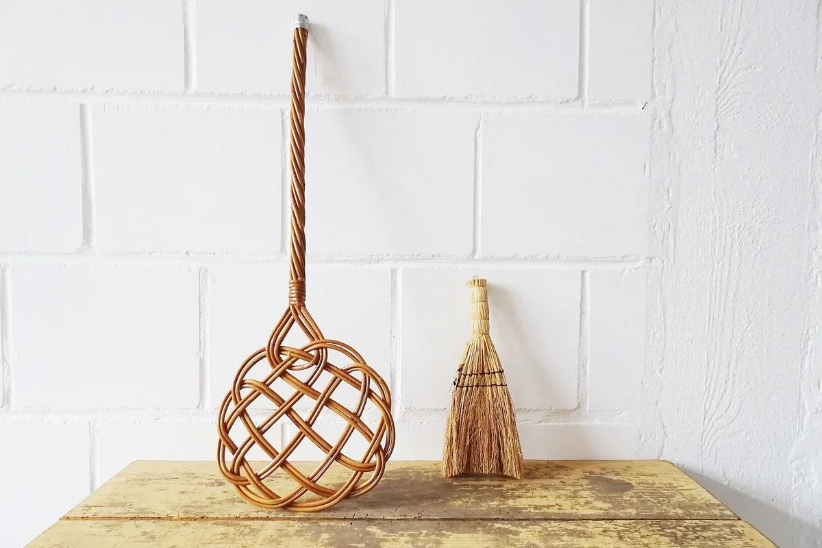 Vintage Rattan Carpet Knocker