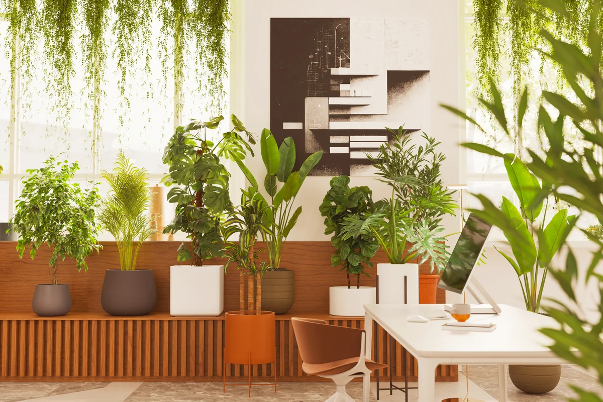 Green workplace or home office