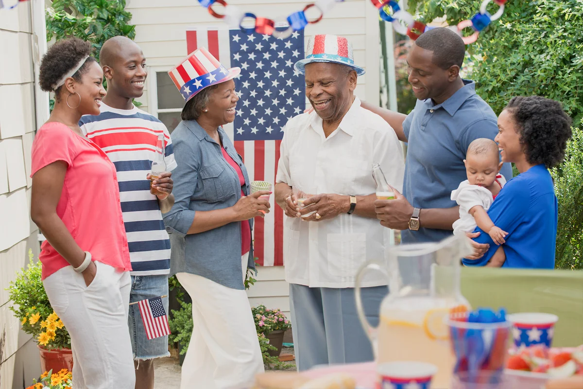 family enjoying Fourth of July party