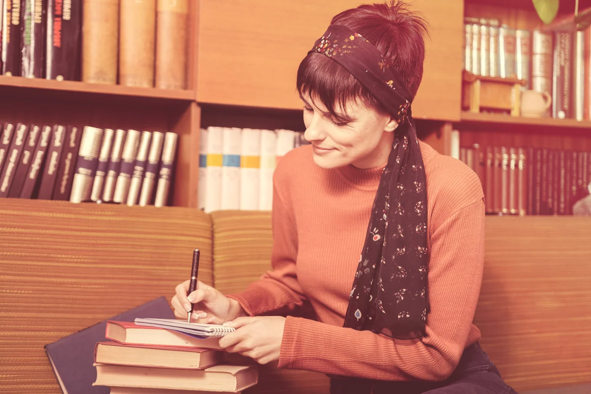 70s woman writing