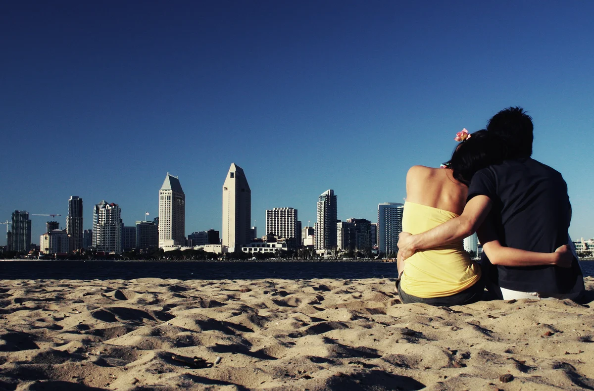 Couple sitting together