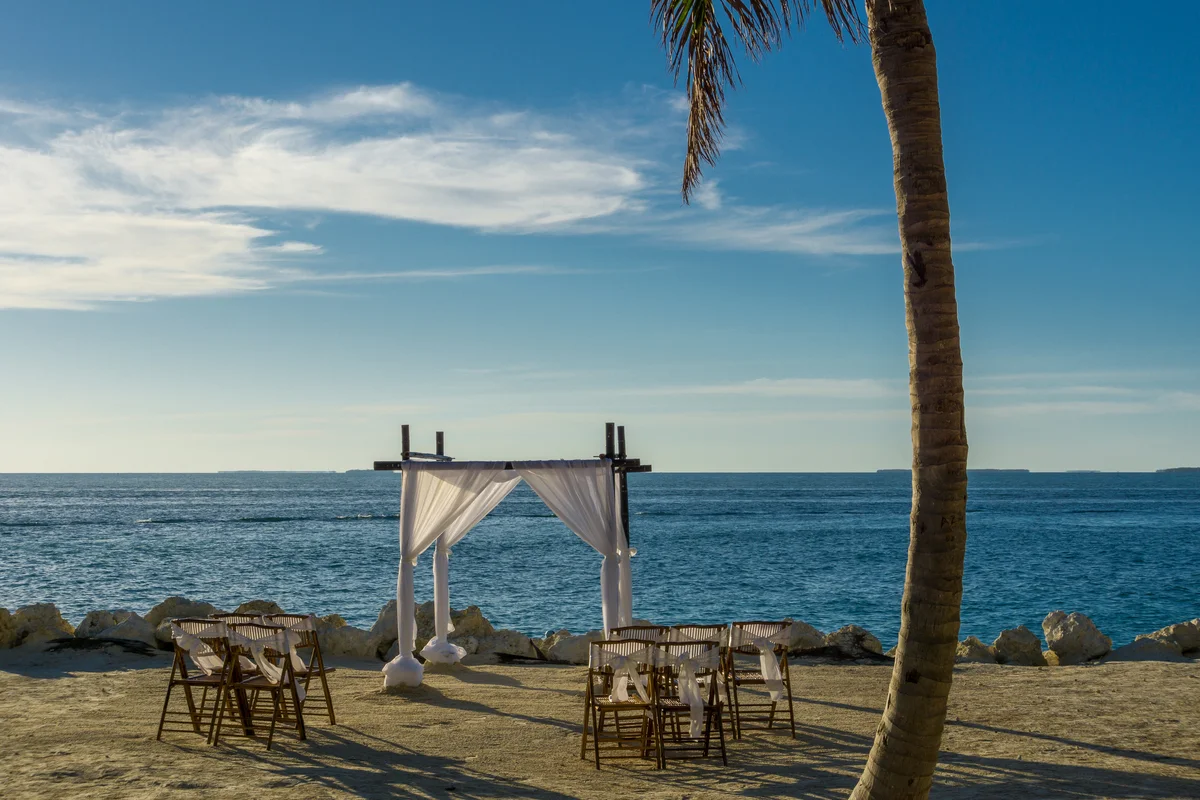 Key West wedding setup