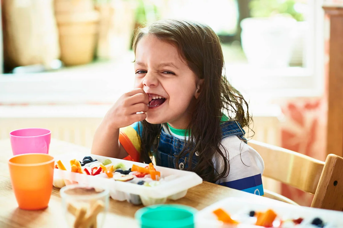 Girl eating snacks