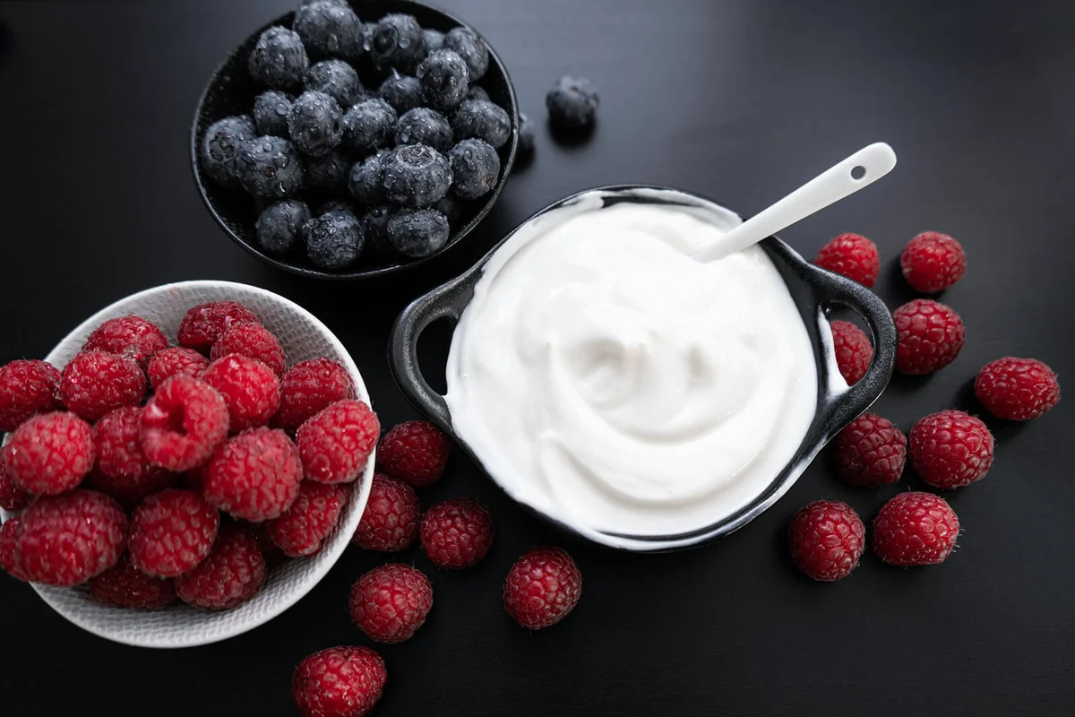 Yogurt in a bowl with spoons
