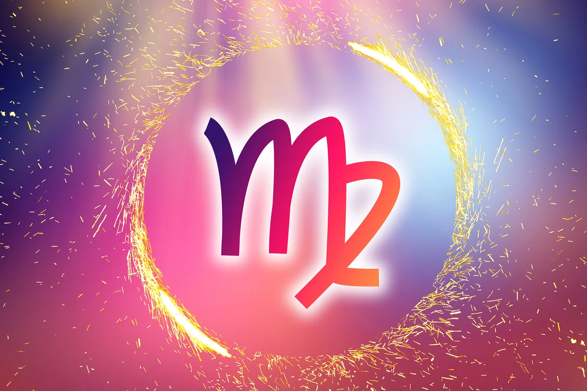 Virgo symbol on a colorful background light