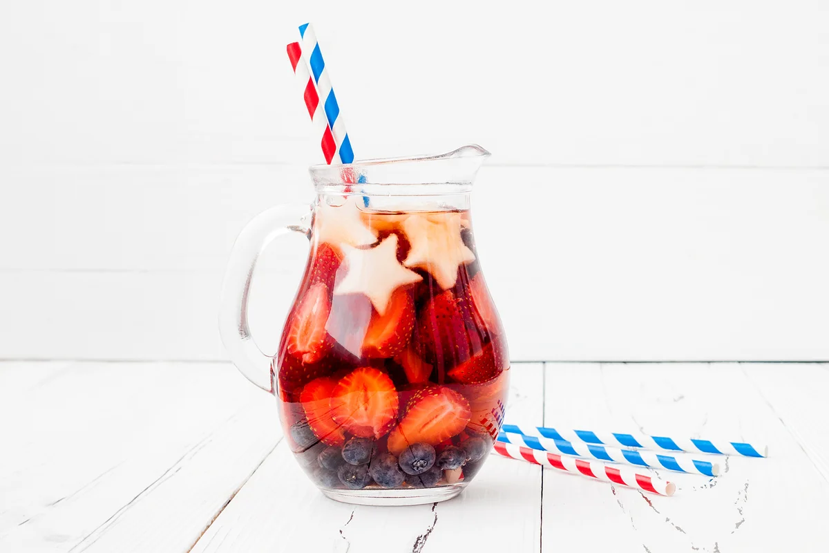 Red, White, Blue cocktail for 4th of July party