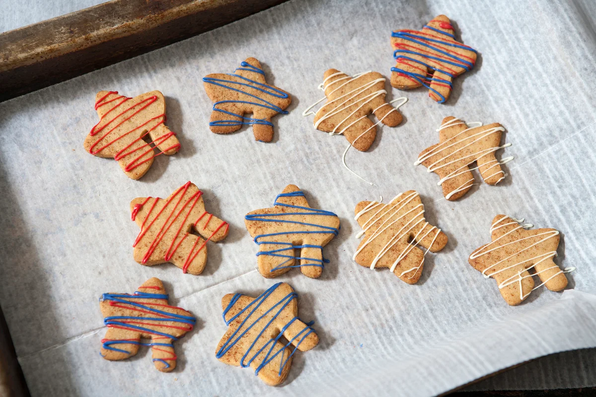 Cookies with Colorful Drizzled Icing