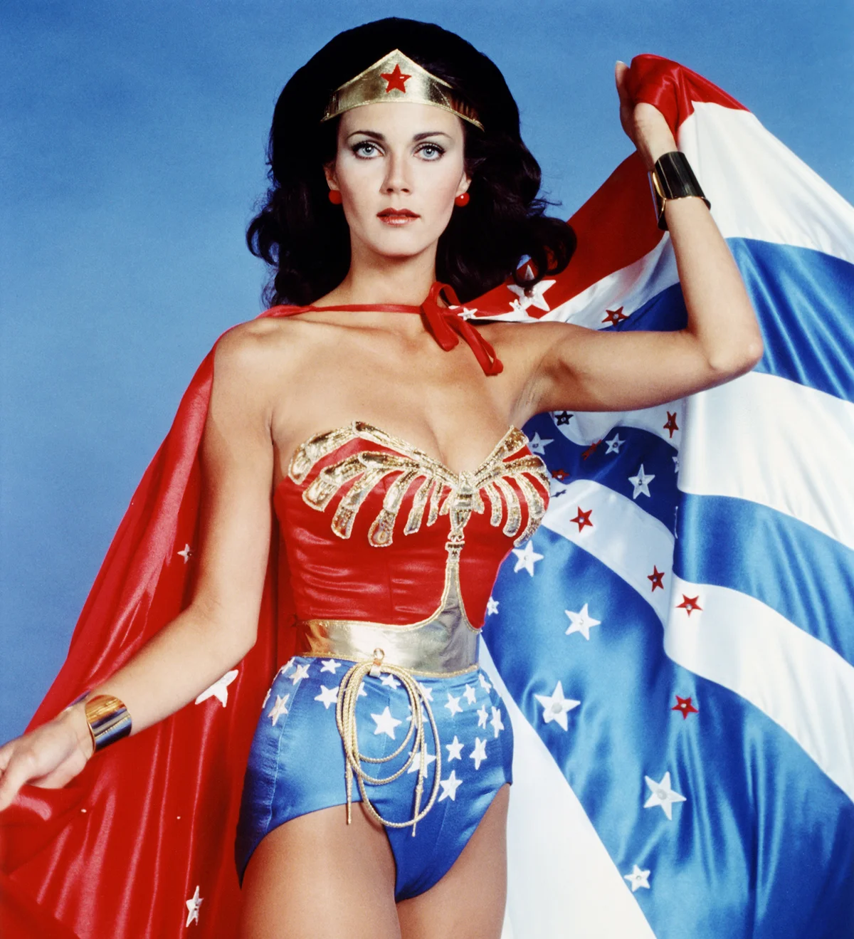 Lynda Carter, US actress, in Wonder Woman costume - Getty Editorial