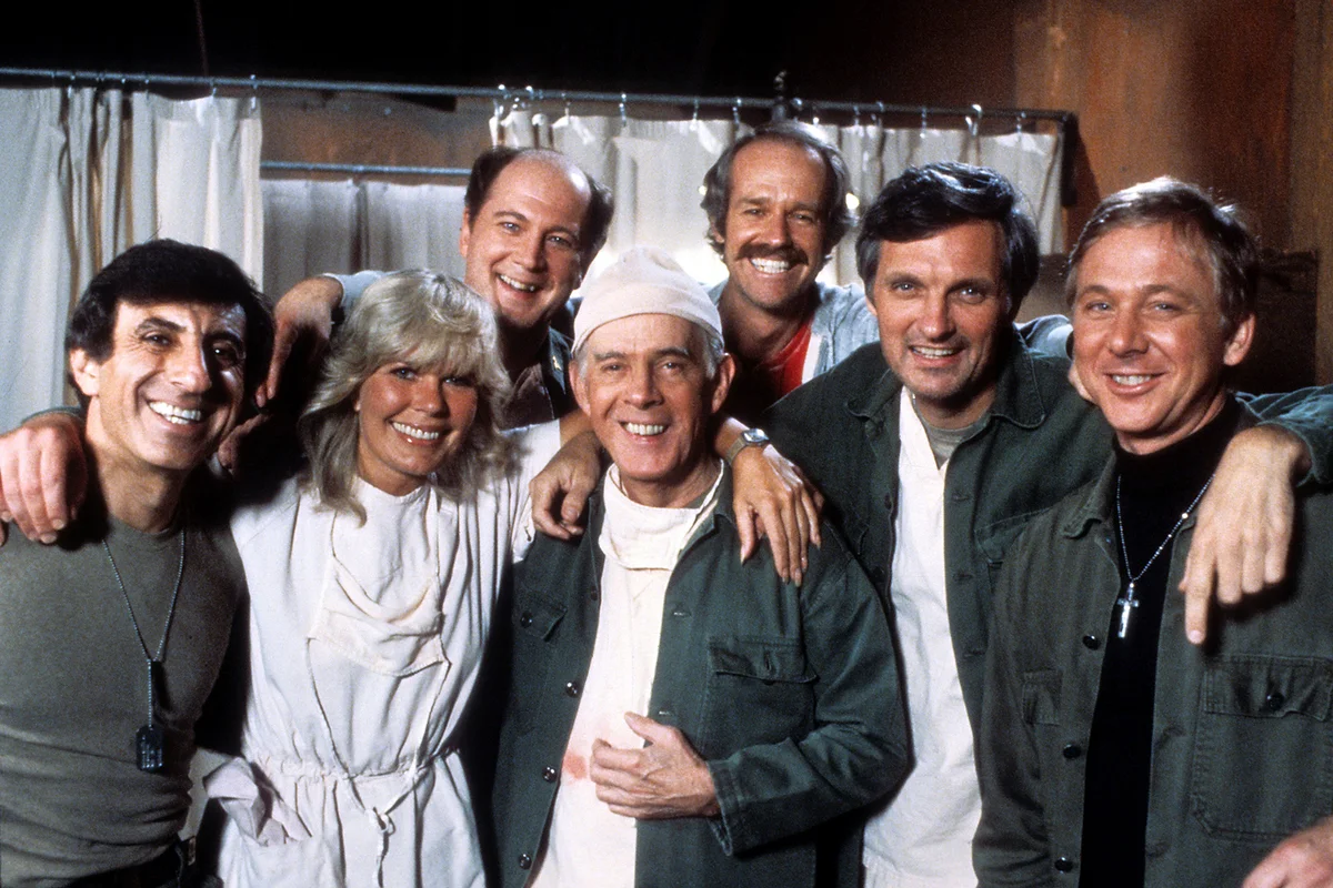 Jamie Farr, Loretta Swit, David Ogden Stiers, Harry Morgan, Mike Farrell, Alan Alda, and William Christopher