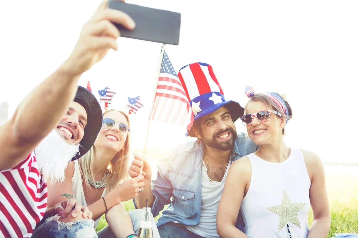 friends celebrating Independence Day