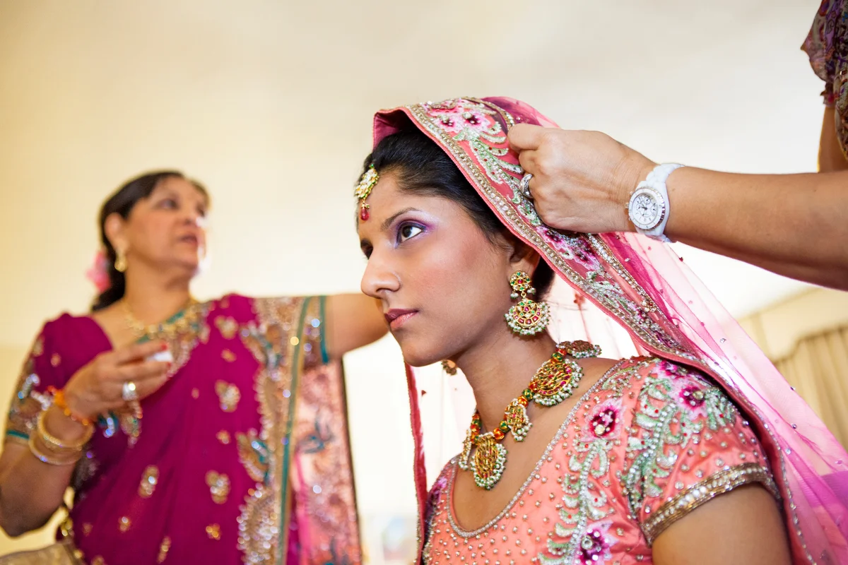 Indian bride and her mother