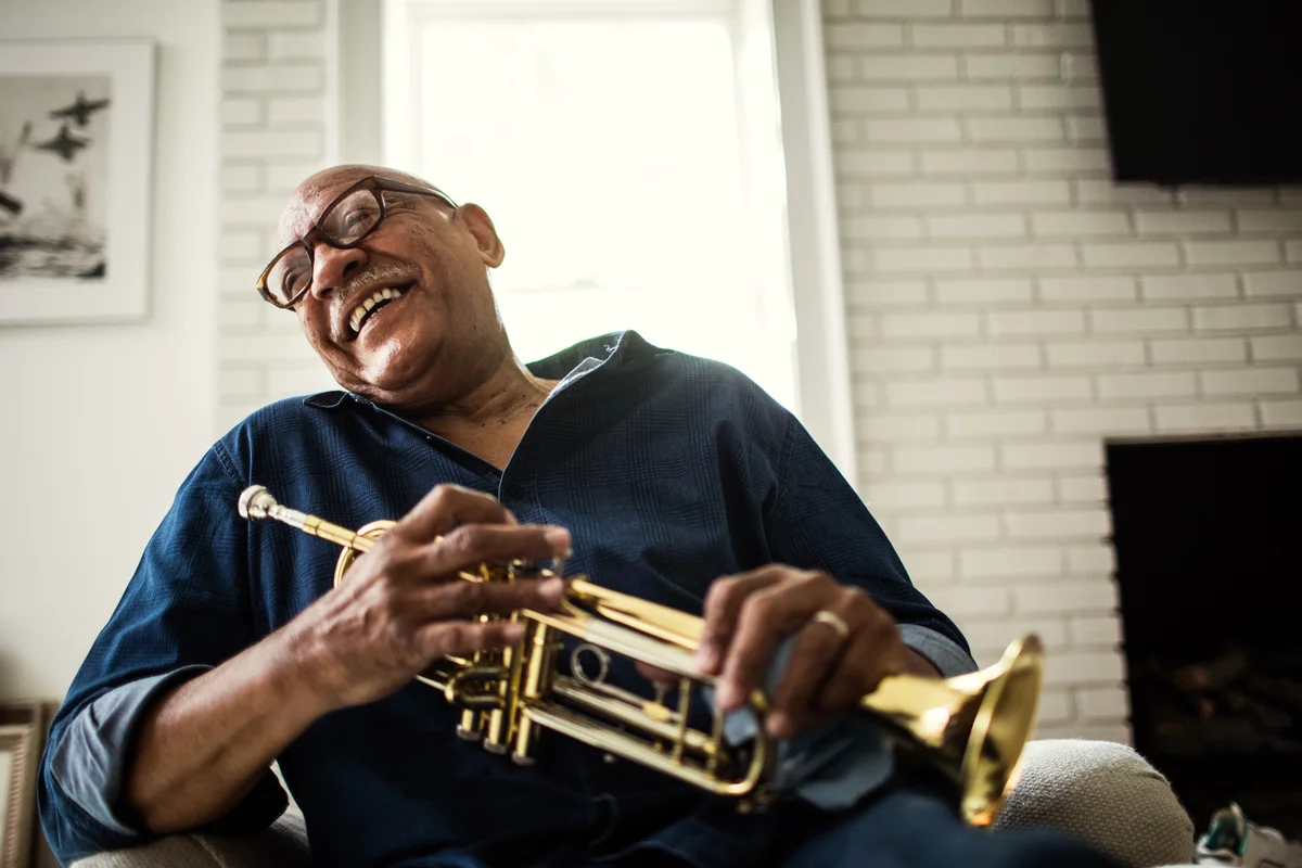 Senior man with trumpet