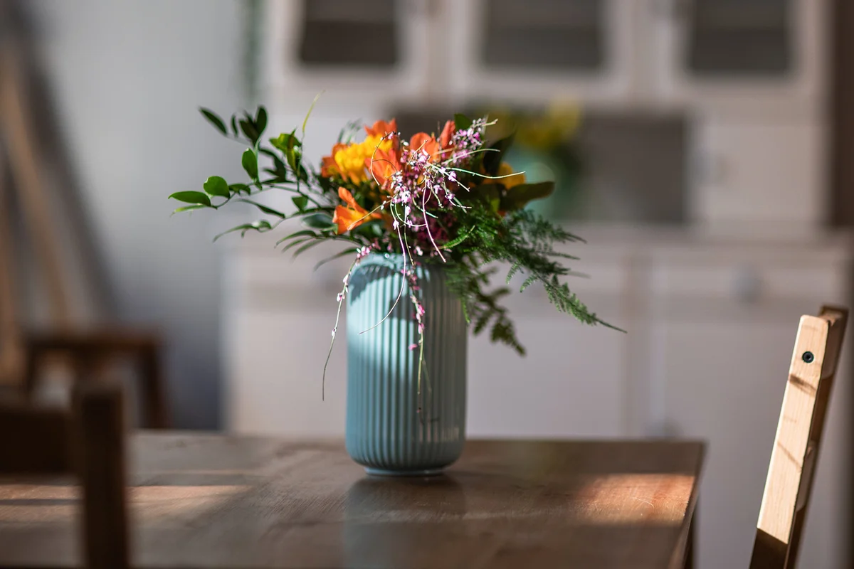 flower vase on table