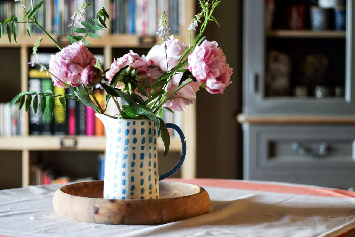 Pink peony in a jug