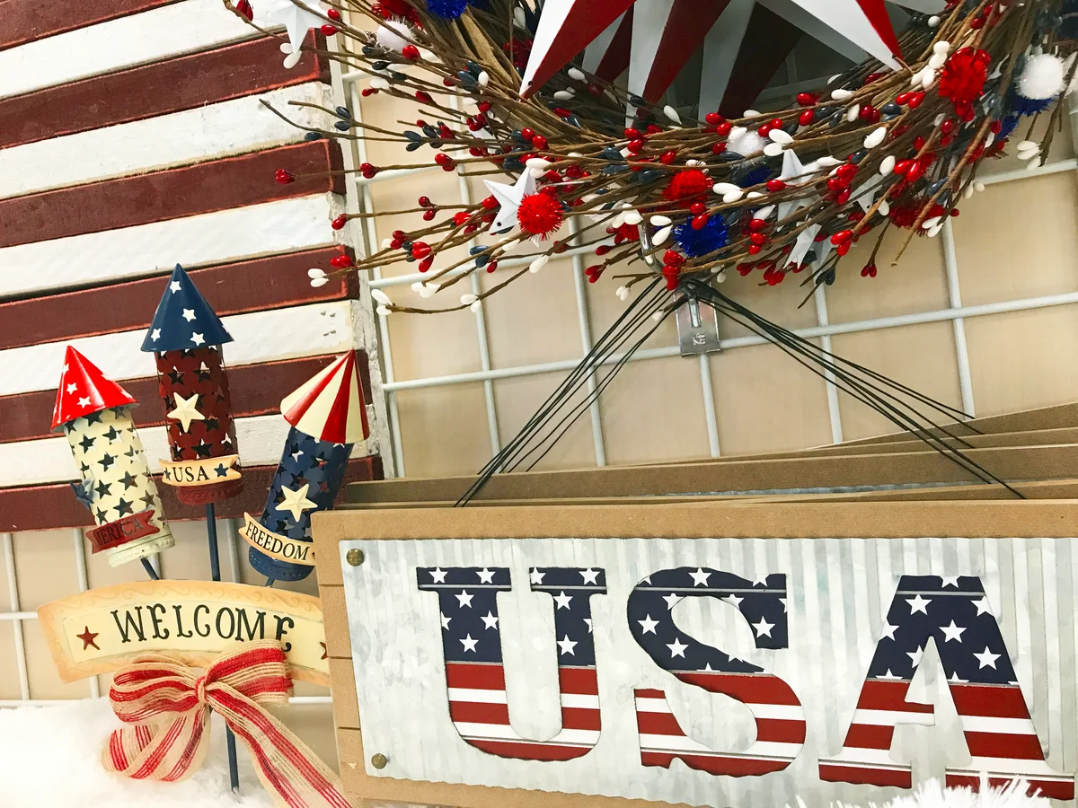 Patriotic decorations for American Independence Day celebration