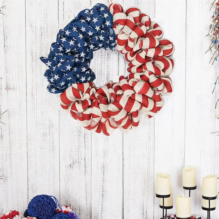 Patriotic Burlap Wreath