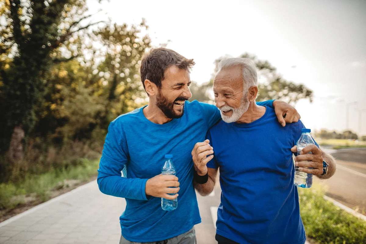 father and son jogging