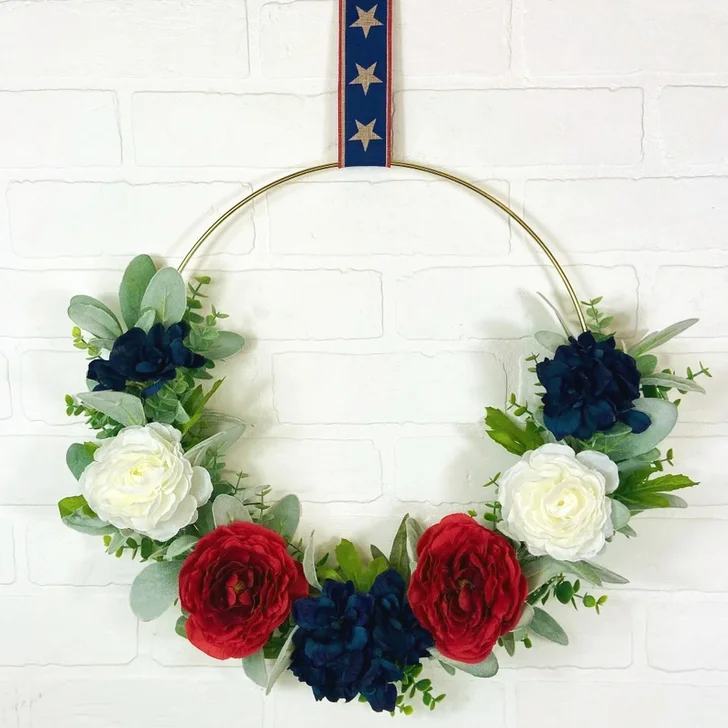 Patriotic Hoop Door Wreath
