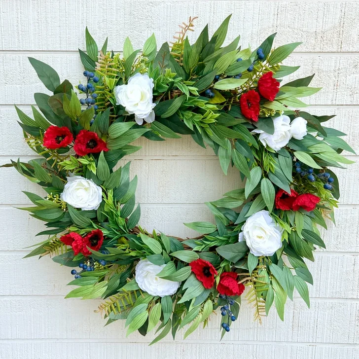 Summer Patriotic Wreath for Front Door