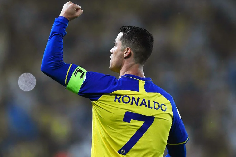 Cristiano Ronaldo celebrates scoring his team's first goal