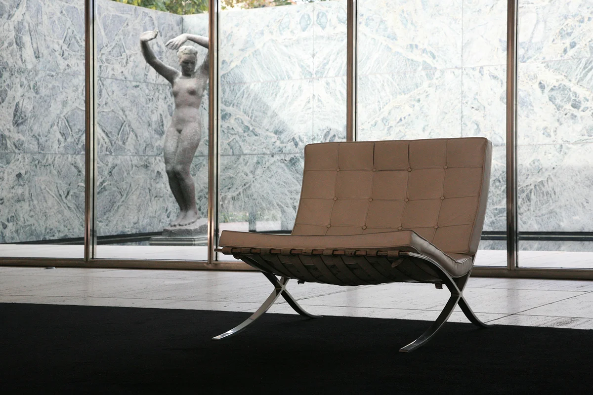 Barcelona chair in Mies van der Rohe Pavilion