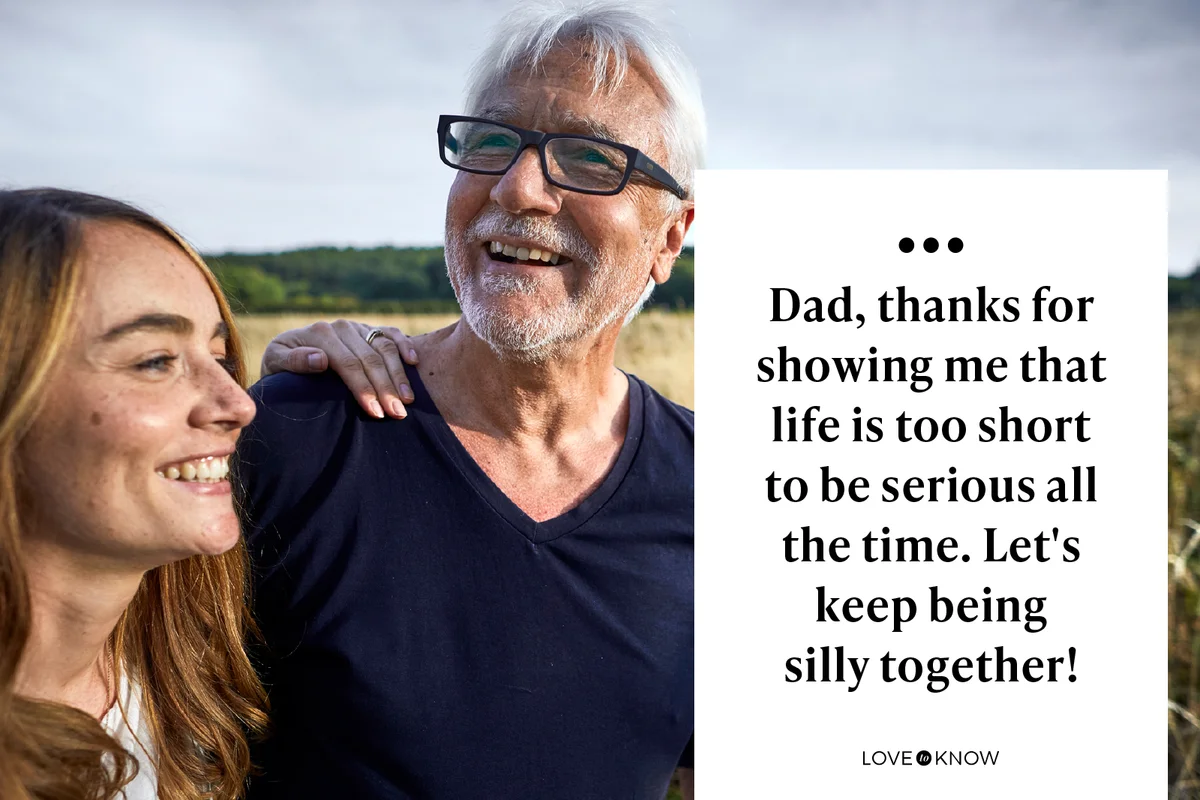 Happy father with adult daughter at a field in the countryside