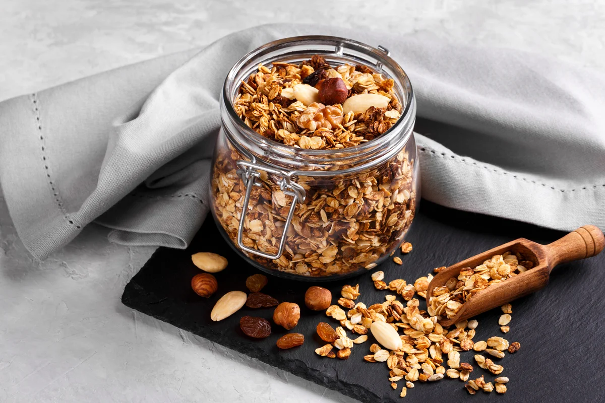 Homemade granola with nuts