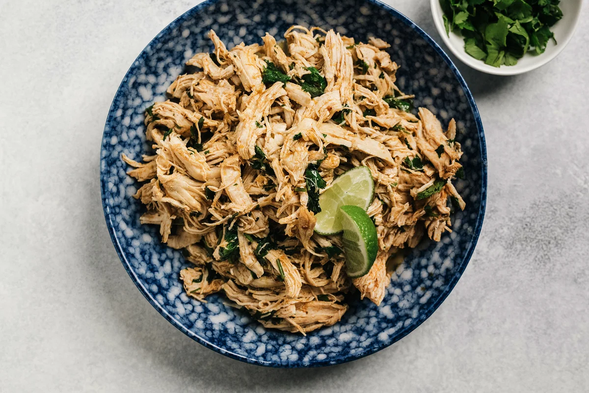 Cilantro lime shredded chicken meat