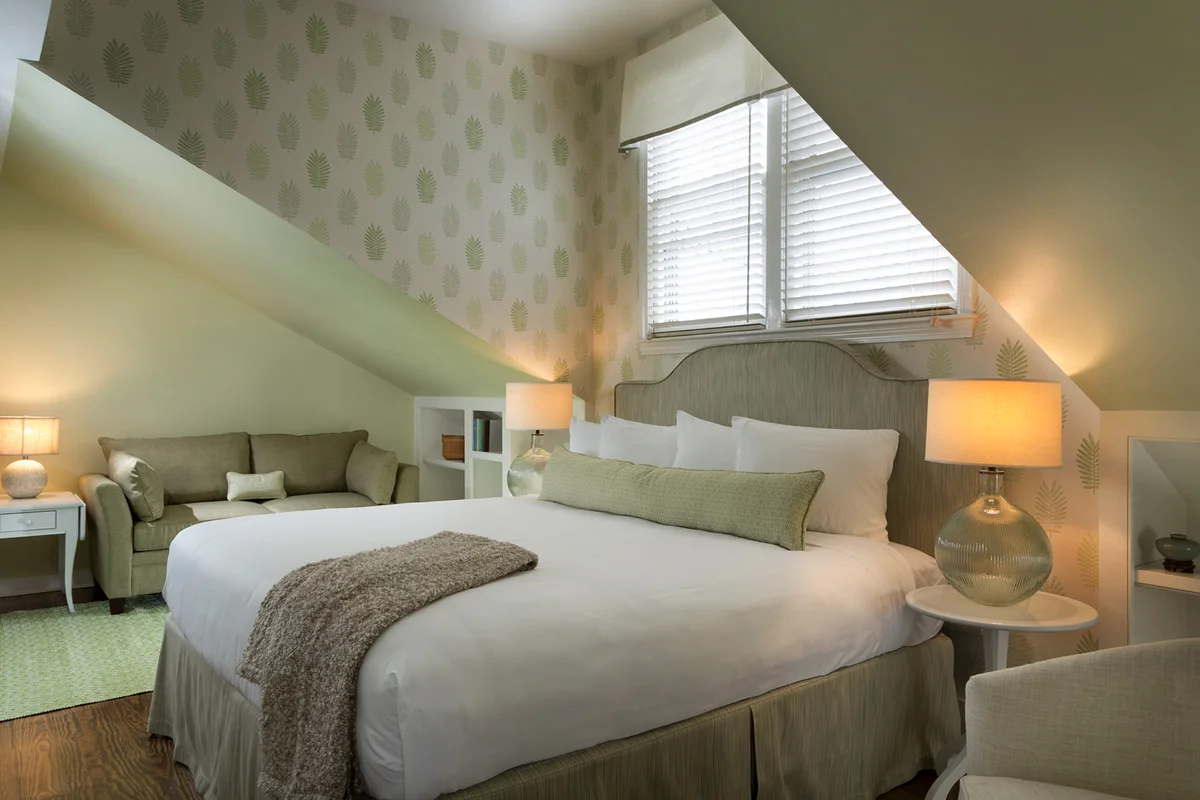 Bedroom with sitting area.