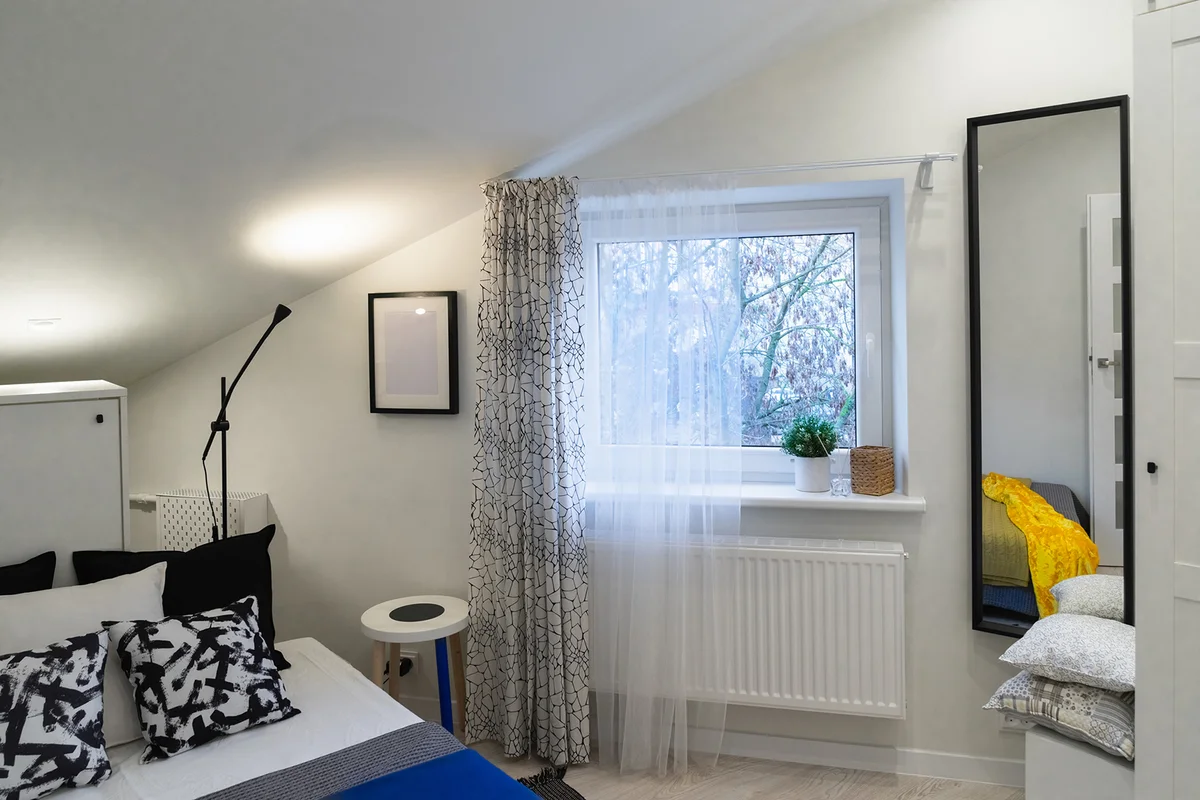 A detail of a scandinavian minimalist style interior