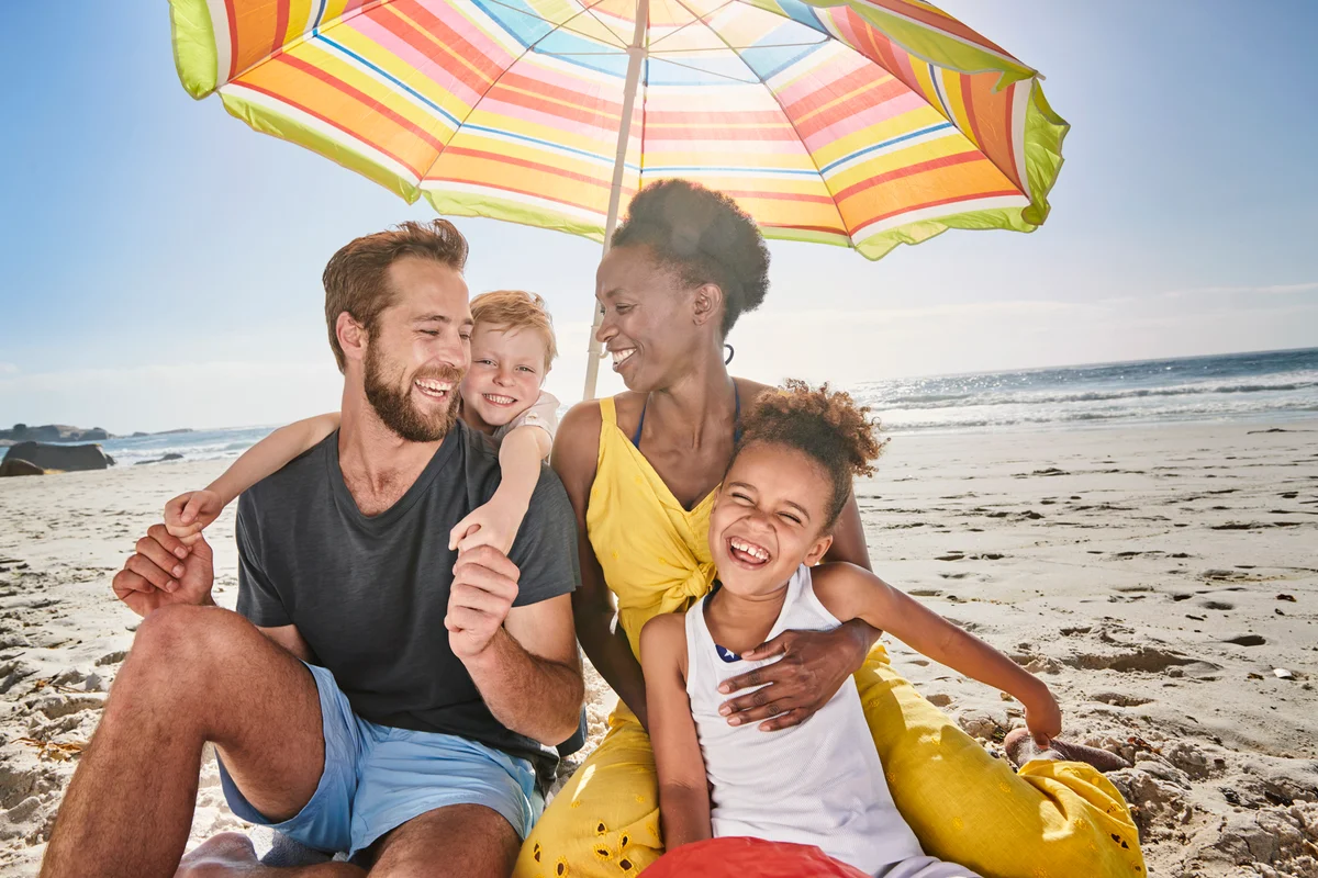 Family on beach