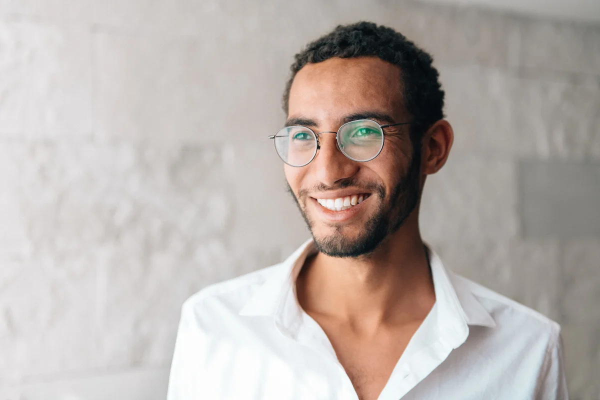 intelligent smiling man