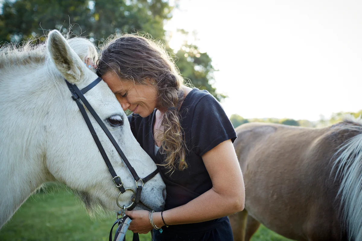 woman and a horse