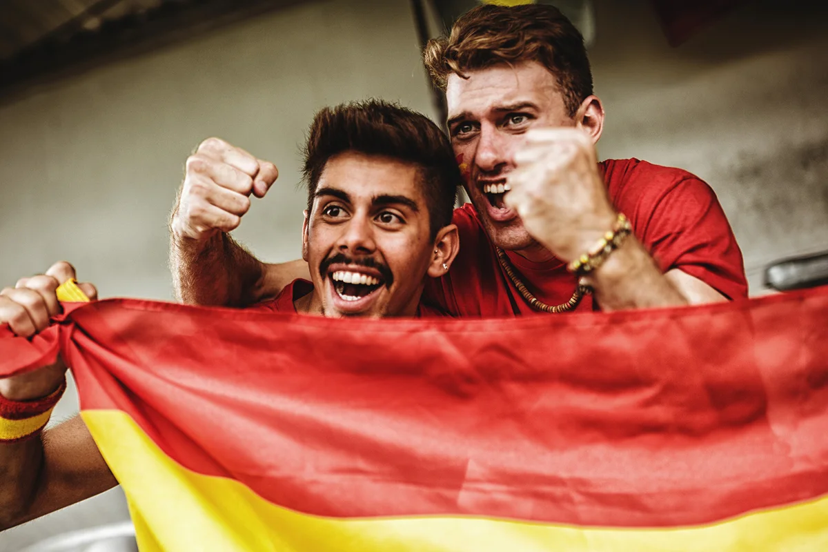 Spanish supporter with the megaphone
