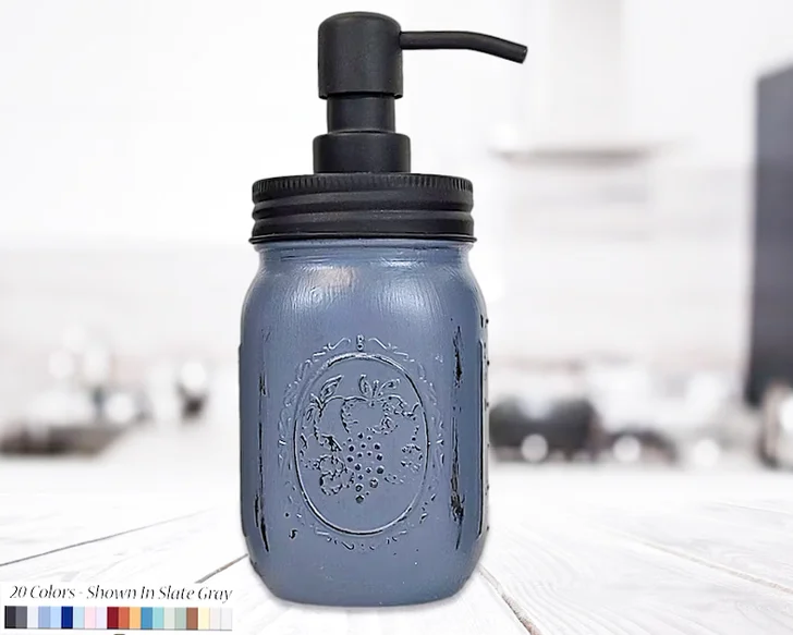 Painted Mason Jar Soap Pump