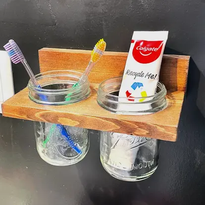 Wall mount mason jar holder