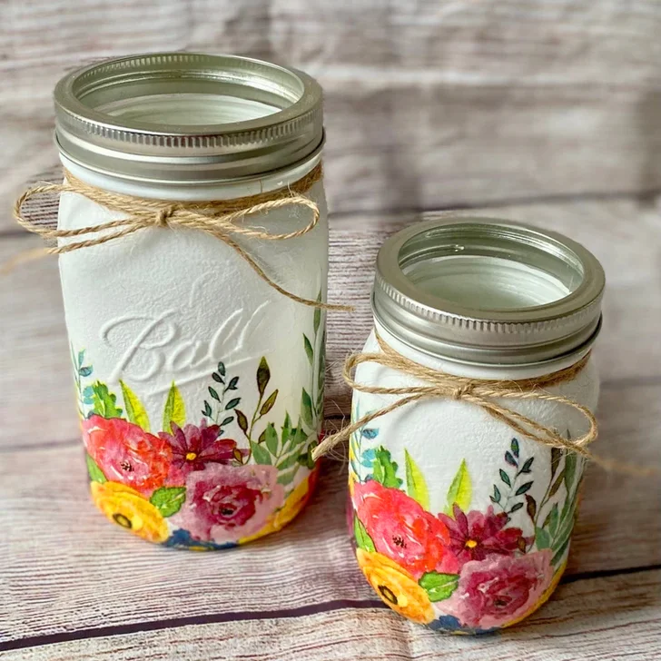 Decoupage mason jars