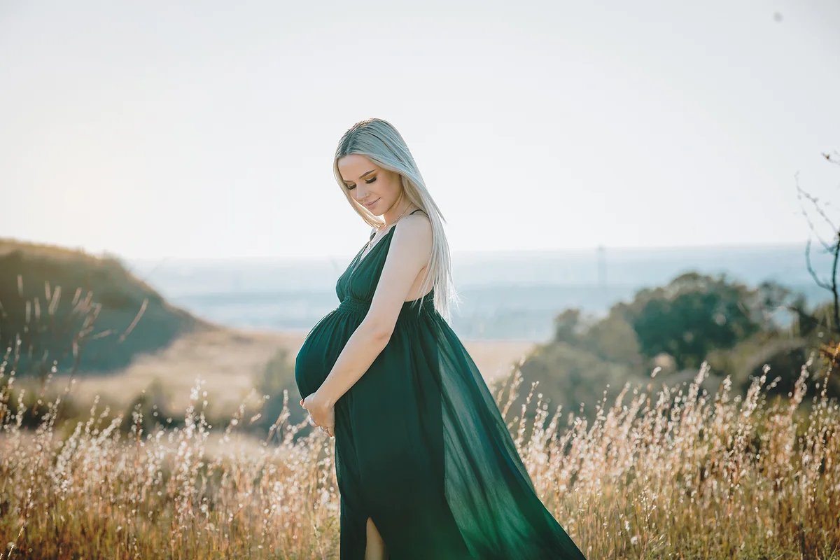 Maternity Photo Shoot of a Beautiful Blond Woman