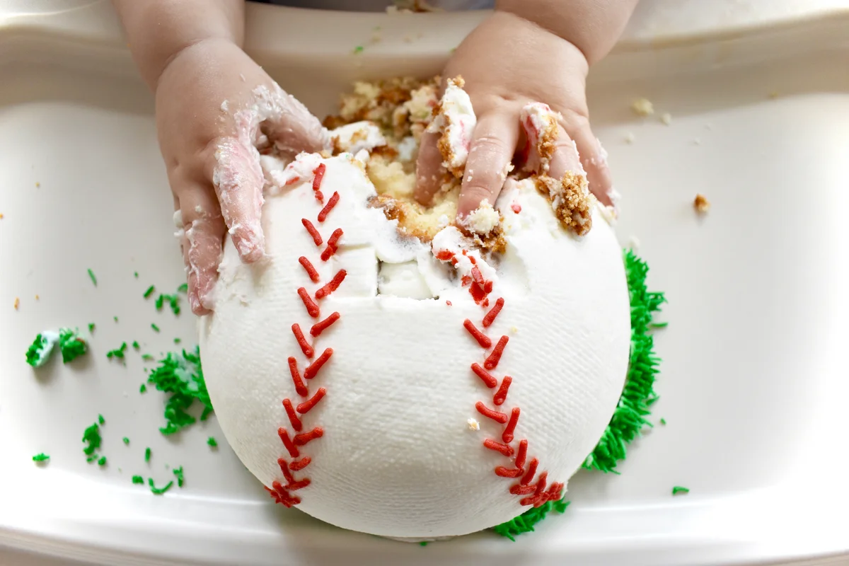 Baseball smash cake