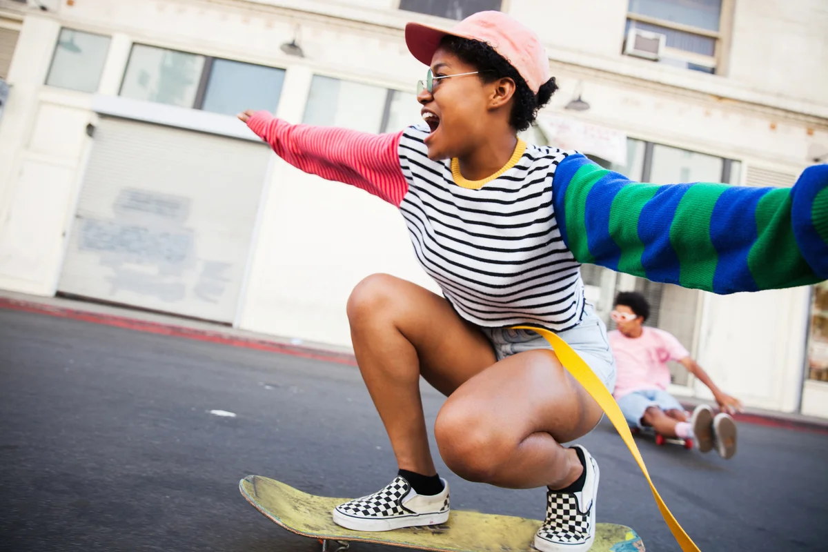 woman on a skateboard