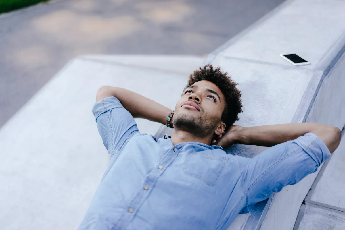 daydreaming man