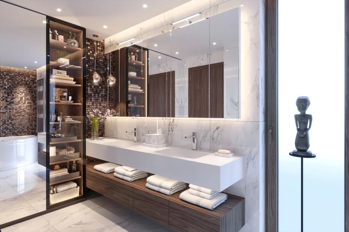 bathroom shelves