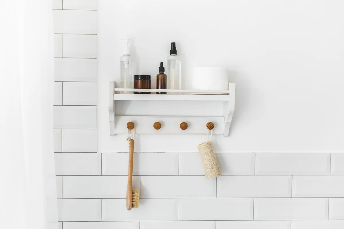 shelves with hooks