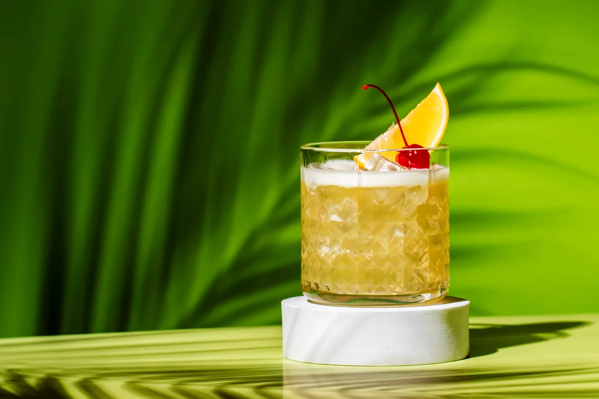 Whiskey sour popular alcoholic cocktail