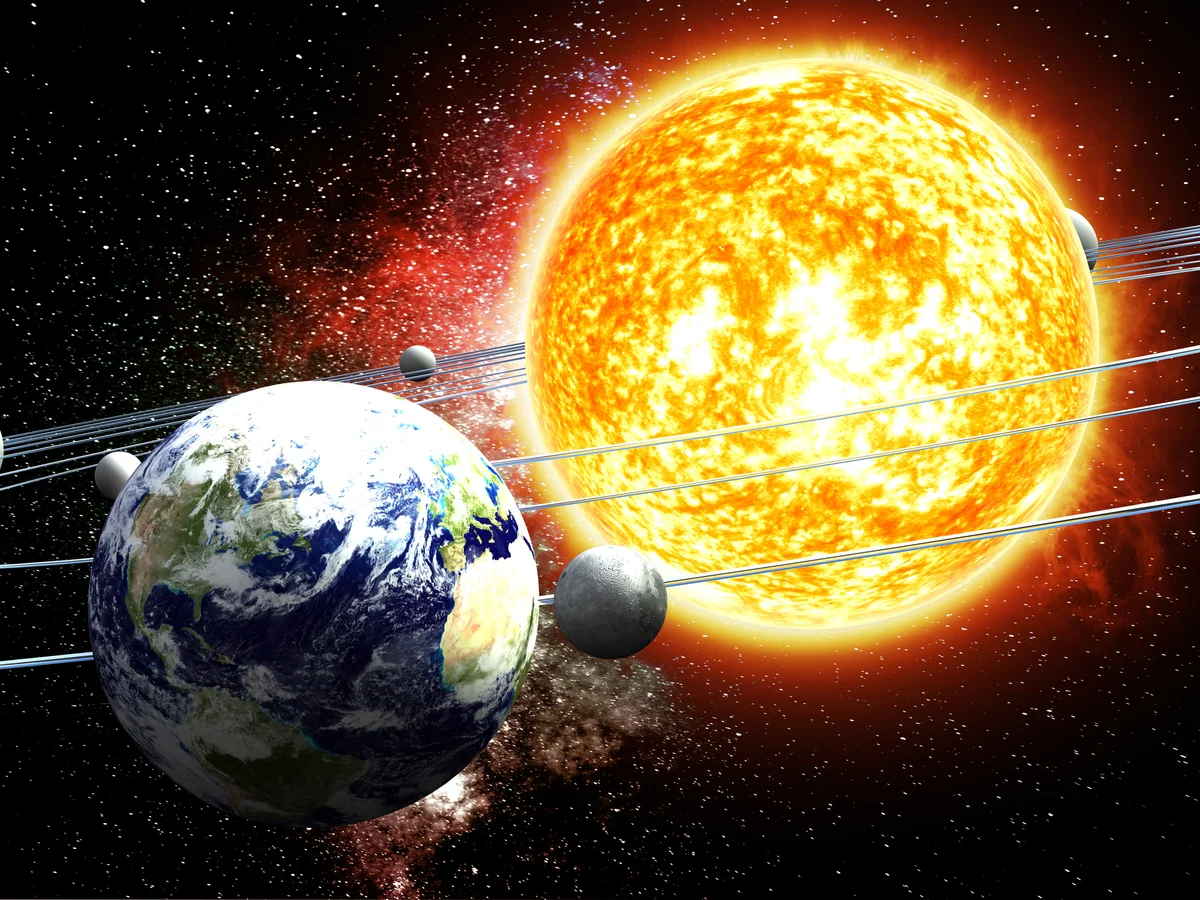 Earth orbiting the Sun