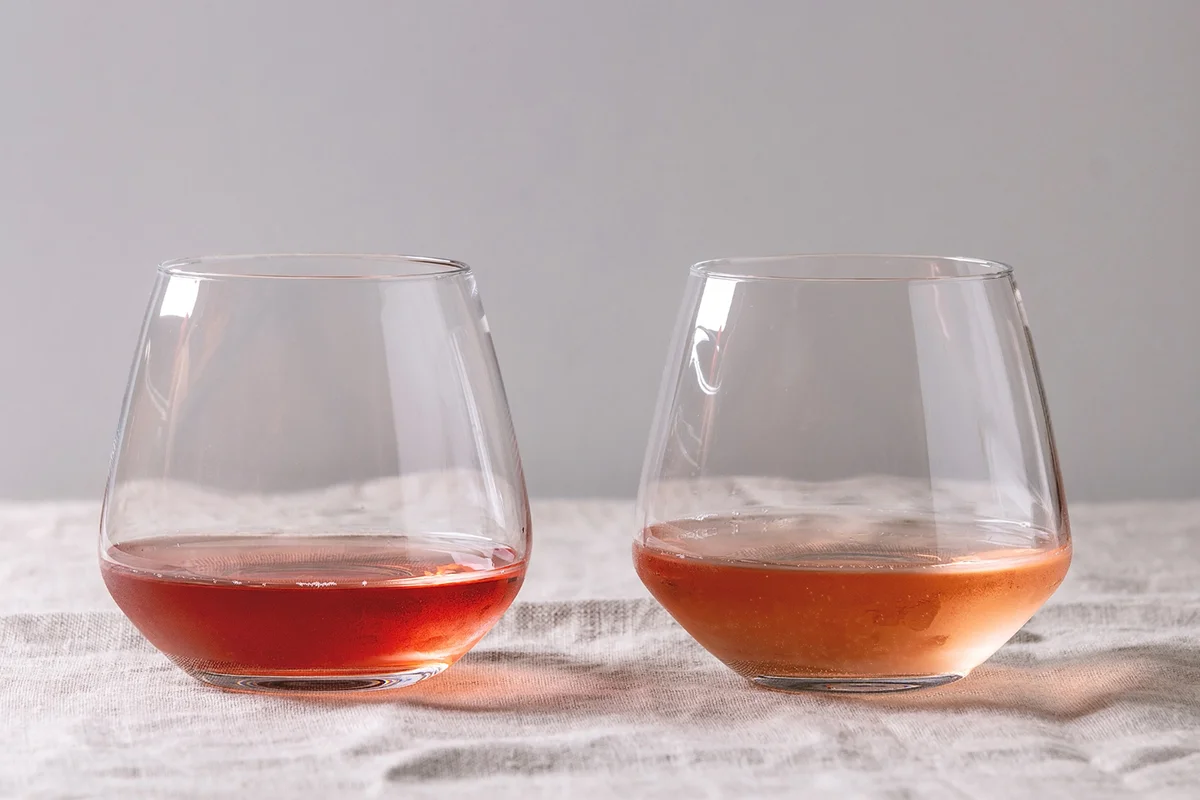 Two glasses of rose wine